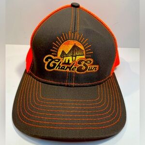 Charleston Hat CharleSun Orange Mesh Trucker SnapBack Cap Cooper River Bridge